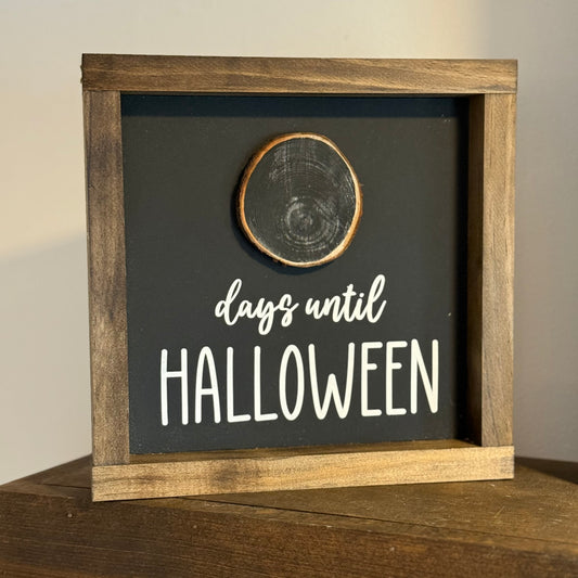 Days Until Halloween Wood Sign