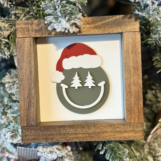 Wood Sign - Santa Smiley