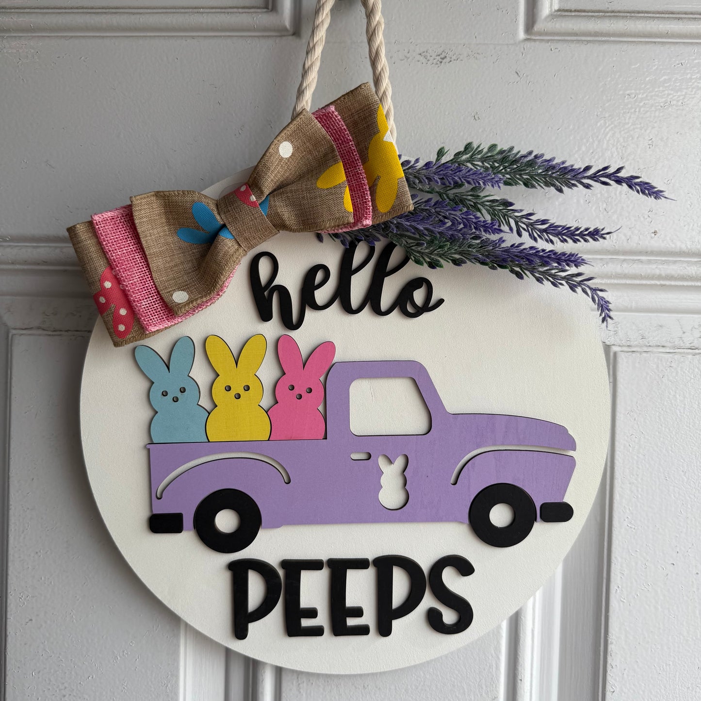Hello Peeps Door Round