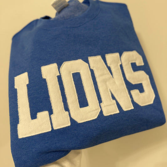 Lions Raggy Embroidered Crew