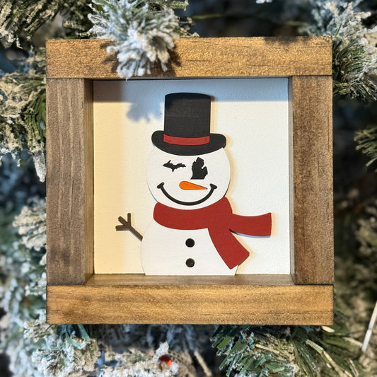 Wood Sign - Michigan Snowman
