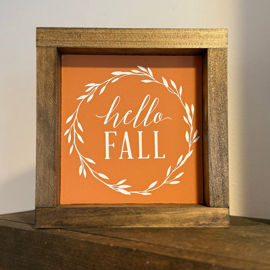 Hello Fall Wood Sign