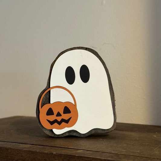 Trick or Treat Ghost Wood Cutout