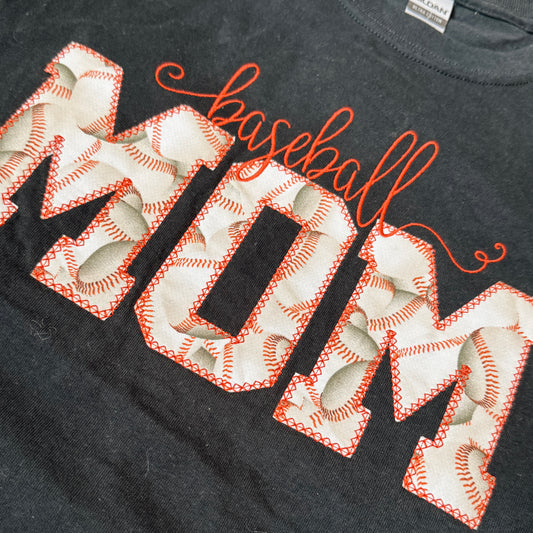 Baseball Mom - Embroidered Tee