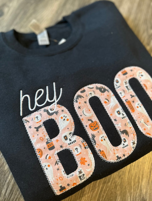 Hey Boo Unisex Crew (Embroidered)