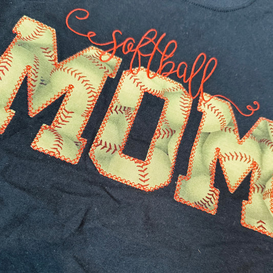 Softball Mom - Embroidered Tee