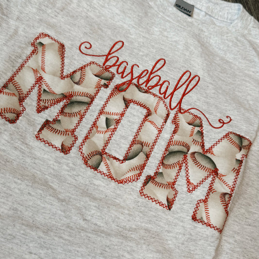 Baseball Mom - Embroidered Tee