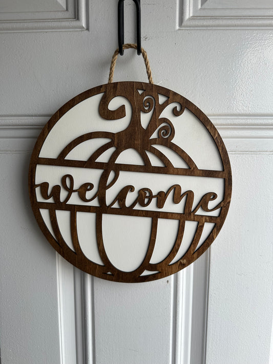 Welcome Pumpkin Door Hanger