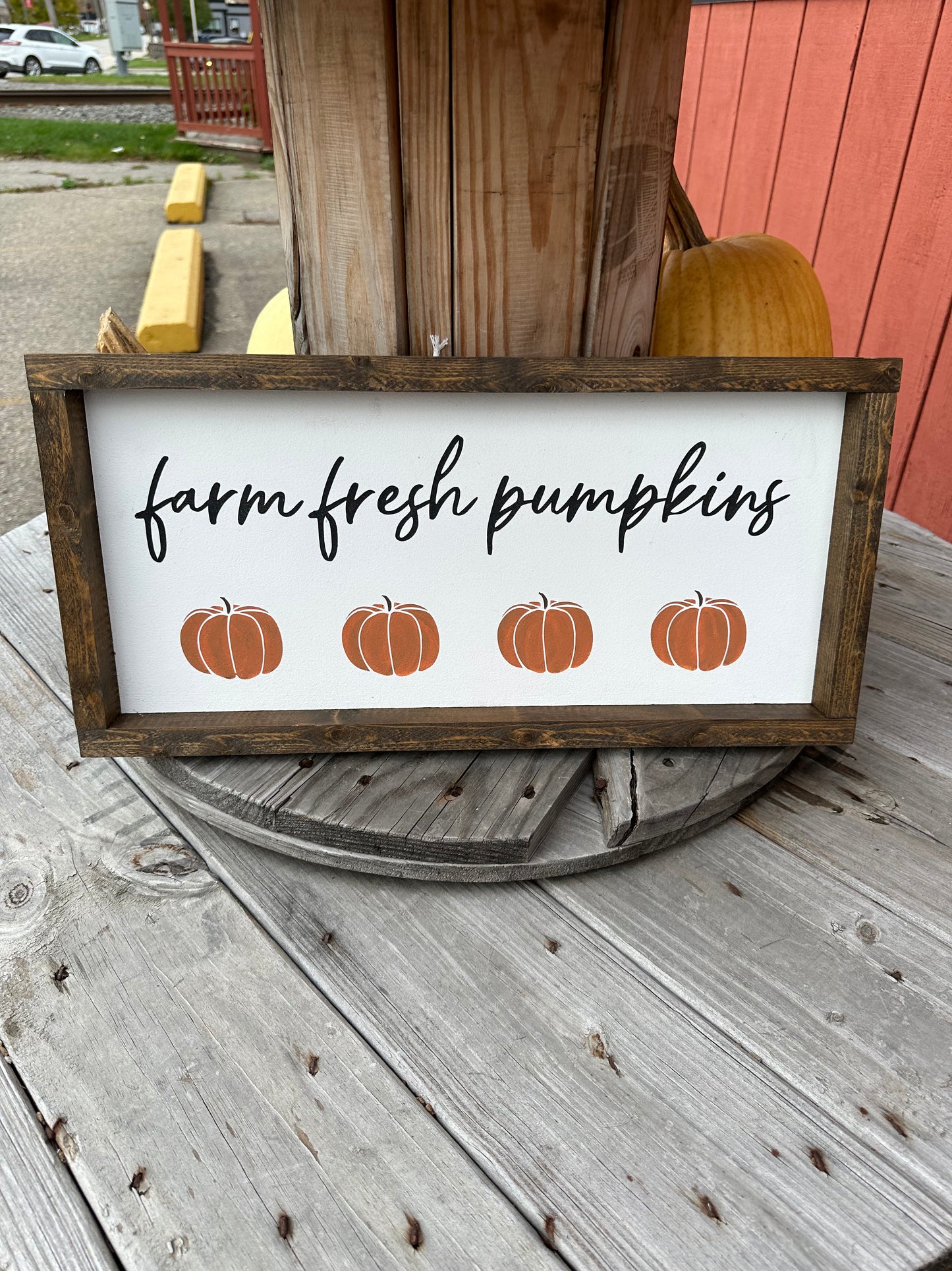 Farm Fresh Pumpkins Wood Sign
