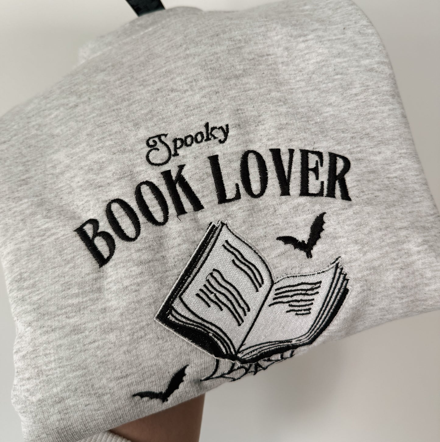 Embroidered Spooky Book Lover Crewneck