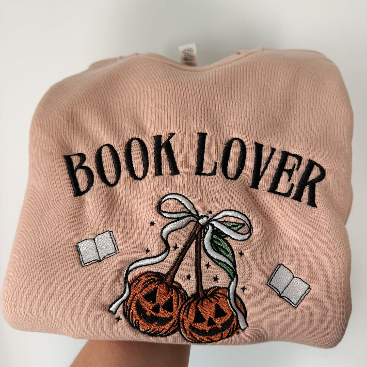 Embroidered Pumpkin Book Lover Crewneck