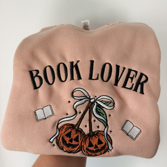 Embroidered Pumpkin Book Lover Crewneck