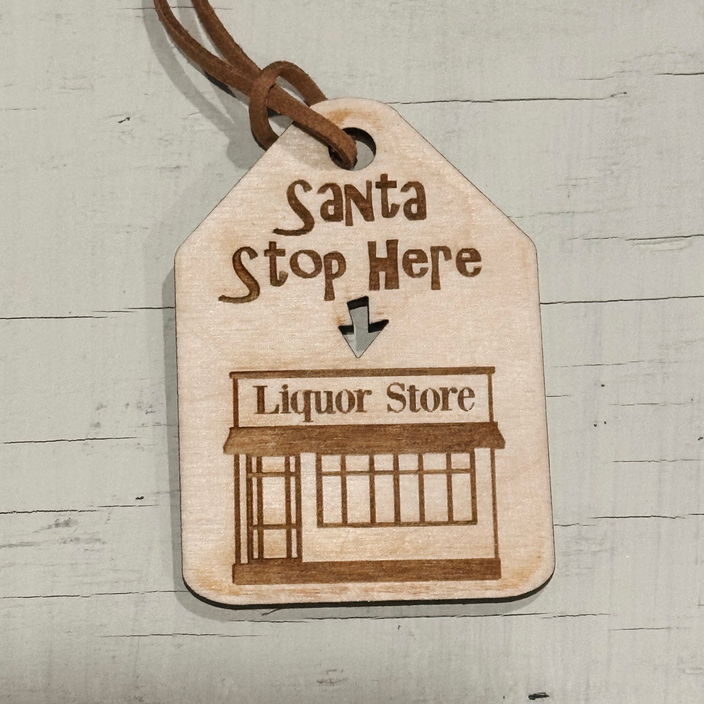 Gift Tag - Santa stop here