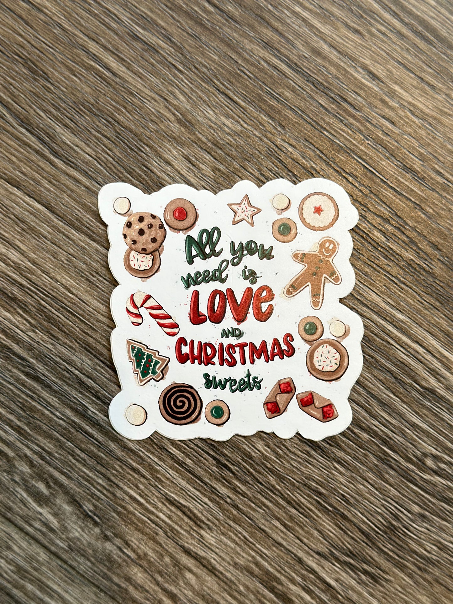 Sticker - All you need is love and Christmas sweets