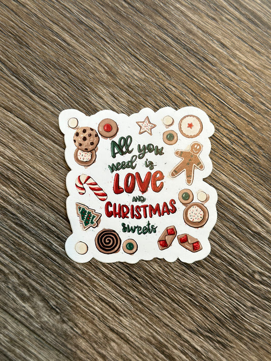 Sticker - All you need is love and Christmas sweets