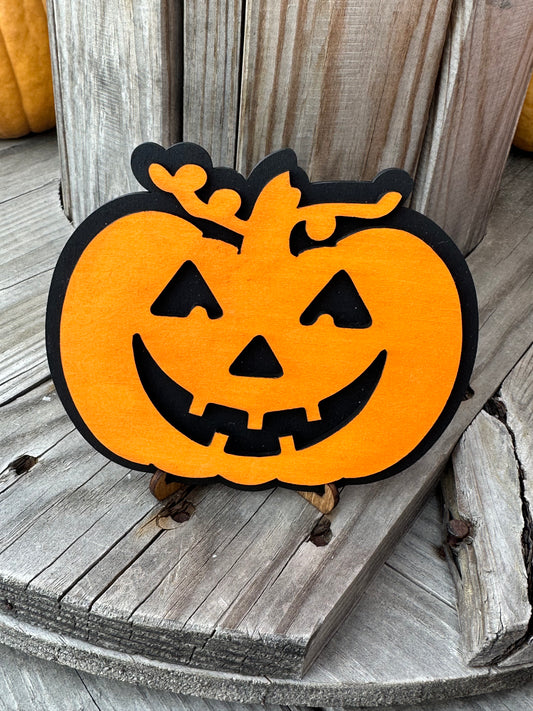 Jack o Lantern Tiered Tray Sign w/ Stand